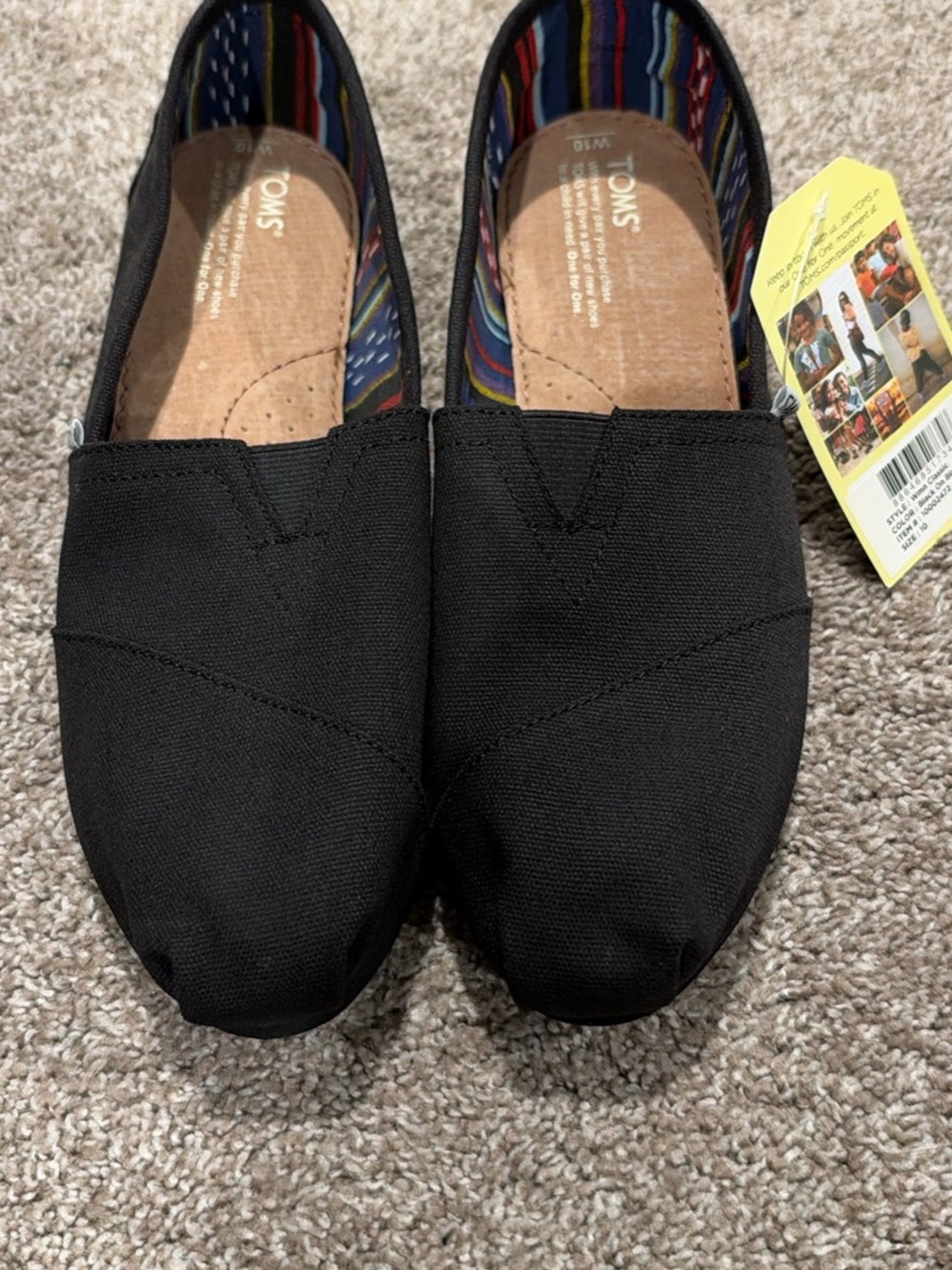 Toms Black Canvas Women’s Espadrilles